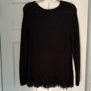 H&M Black Women's Sweater with Fringe Hem